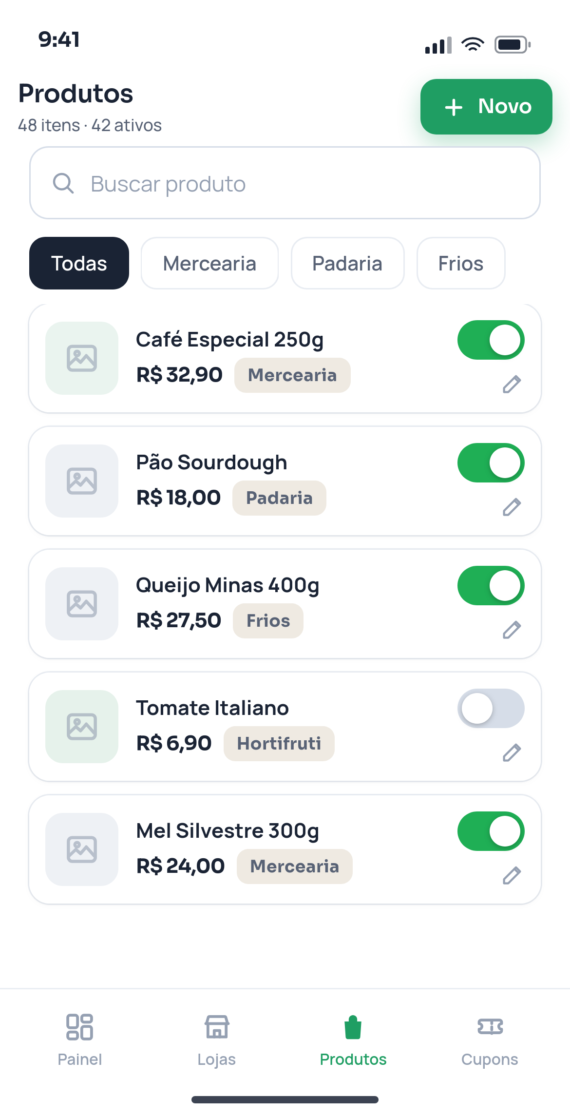 Lista de Produtos